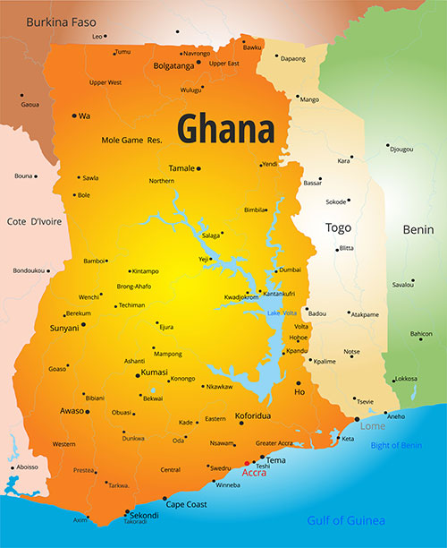 ガーナの地図