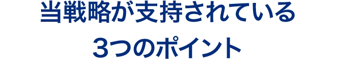 当戦略が支持されている3つのポイント