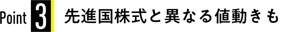 Point3　先進国株式と異なる値動きも