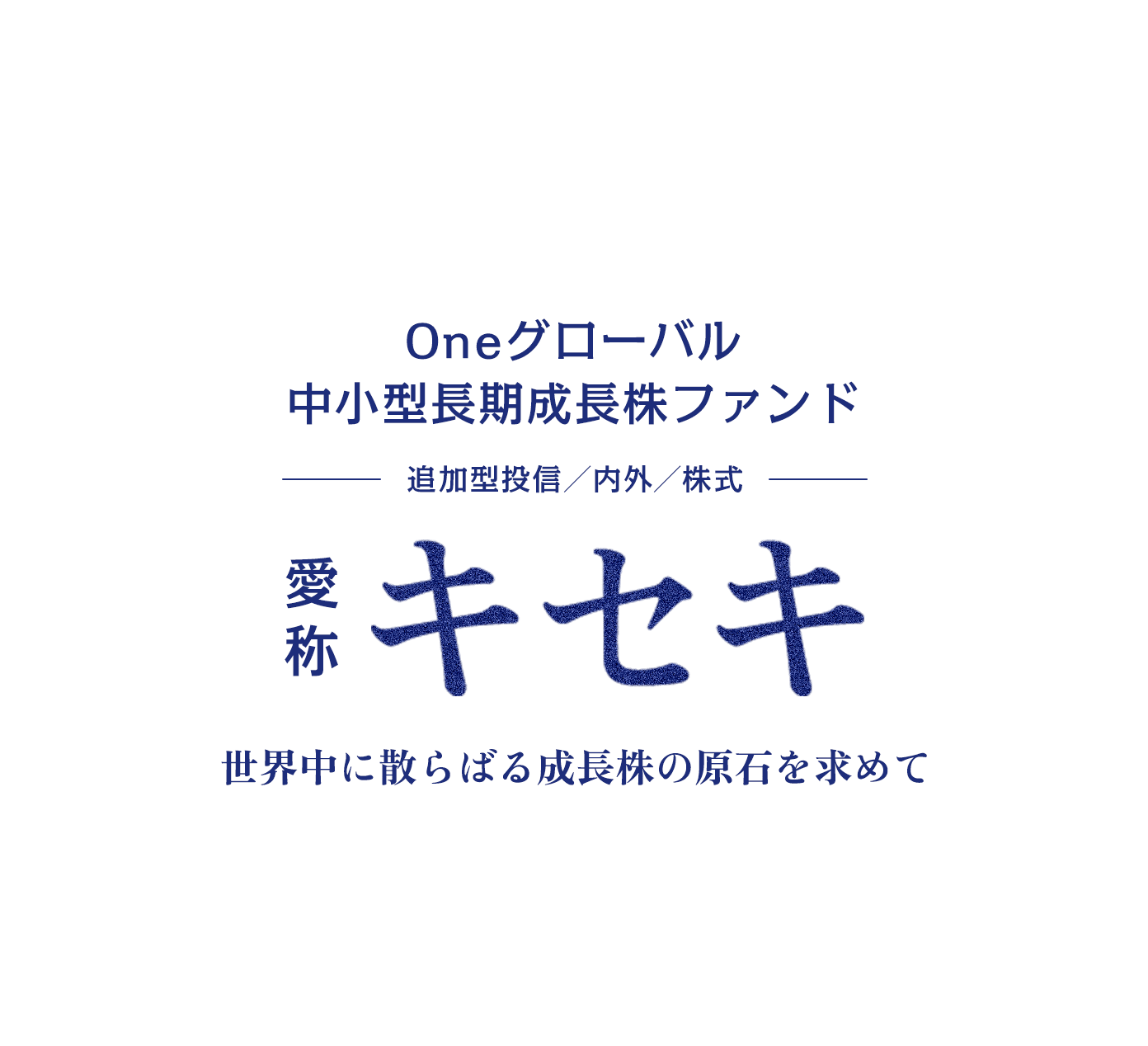 Oneグローバル 中⼩型⻑期成⻑株ファンド（追加型投信／内外／株式）愛称キセキ　世界中に散らばる成長株の原石を求めて