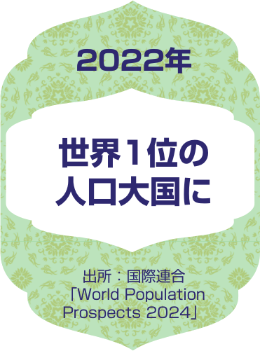 2022年 世界1位の人口大国に