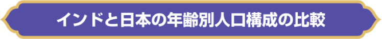 インドと日本の年齢別人口構成の比較